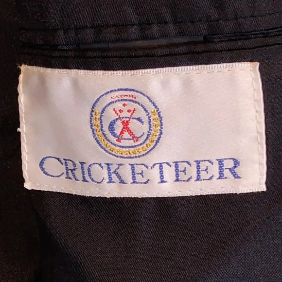 Cricketeer Men's Black Wool Double Breasted Sport Coat Silver Button 42 Tall - Picture 6 of 12